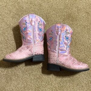 Pink embroidered toddler cowgirl boots